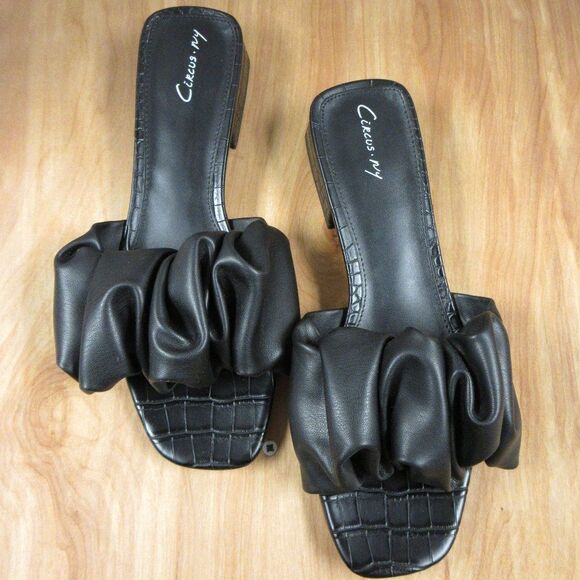 Circus by Sam Edelman Shoes - CIRCUS by SAM EDELMAN Janis Ruffle Strap Slide Sandal Womens Size 9 Black NEW